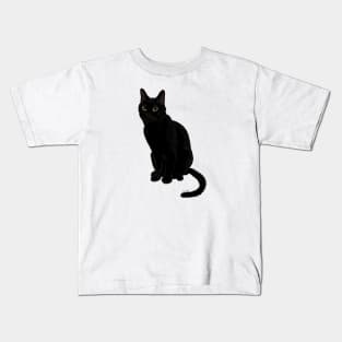 Black Cat Stare Down Kids T-Shirt